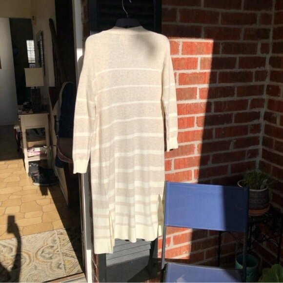 London Kaye Cotton Blend Knit Open Front Long Cardigan Sweater Duster XS - Picture 5 of 6